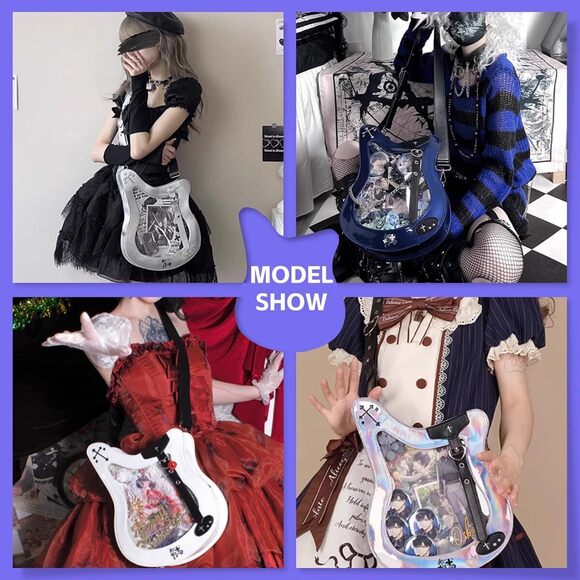 4496 Guitar Ita Bag - Y2K Japanese Backpack for Unisex with Pin Display